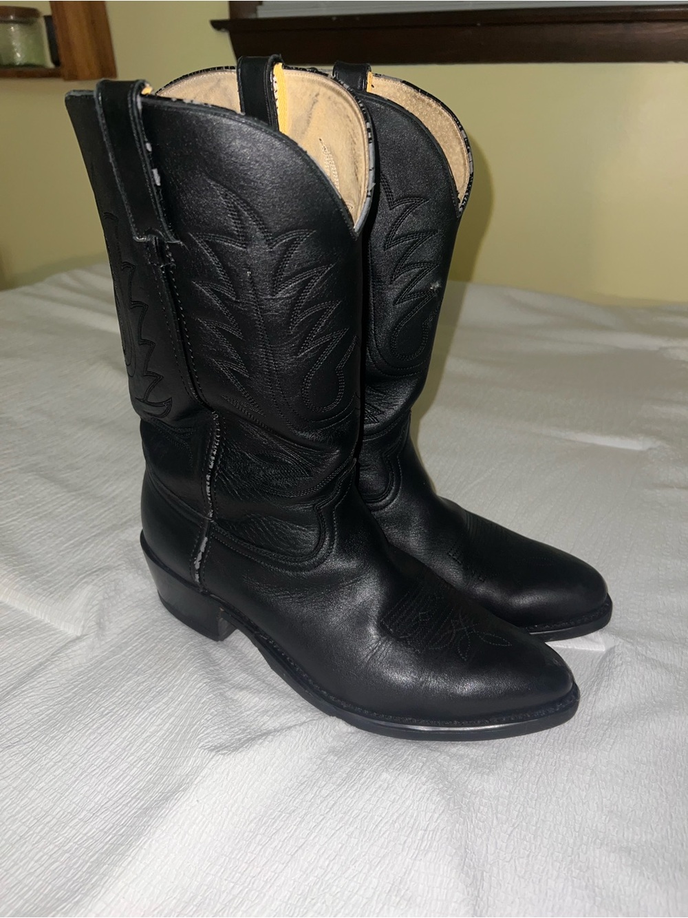 Durango Black Leather Western Boots
